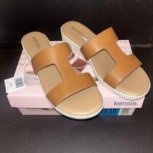 Kensie Ladies Elena H Band Sandal Cognac Size 10 NWT & Box